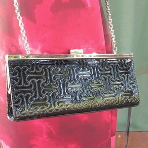 Fabulous black patent clutch & crossbody bag